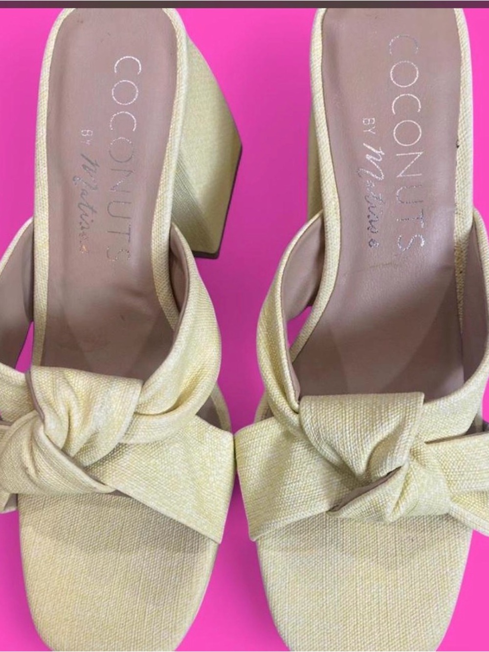 Coconuts by Matisse Women's Yellow Knot Block-Heel Mules